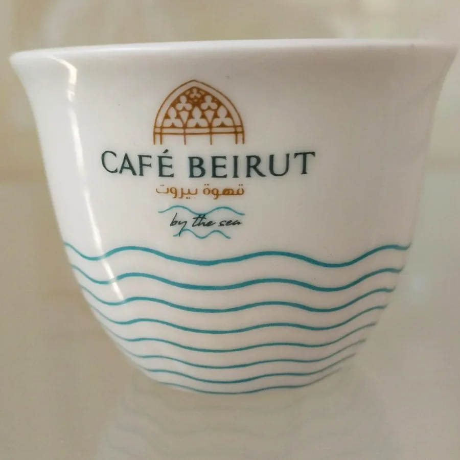 Branded caf&eacute; jug with fired decoration