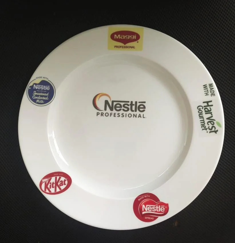 The same plate after firing